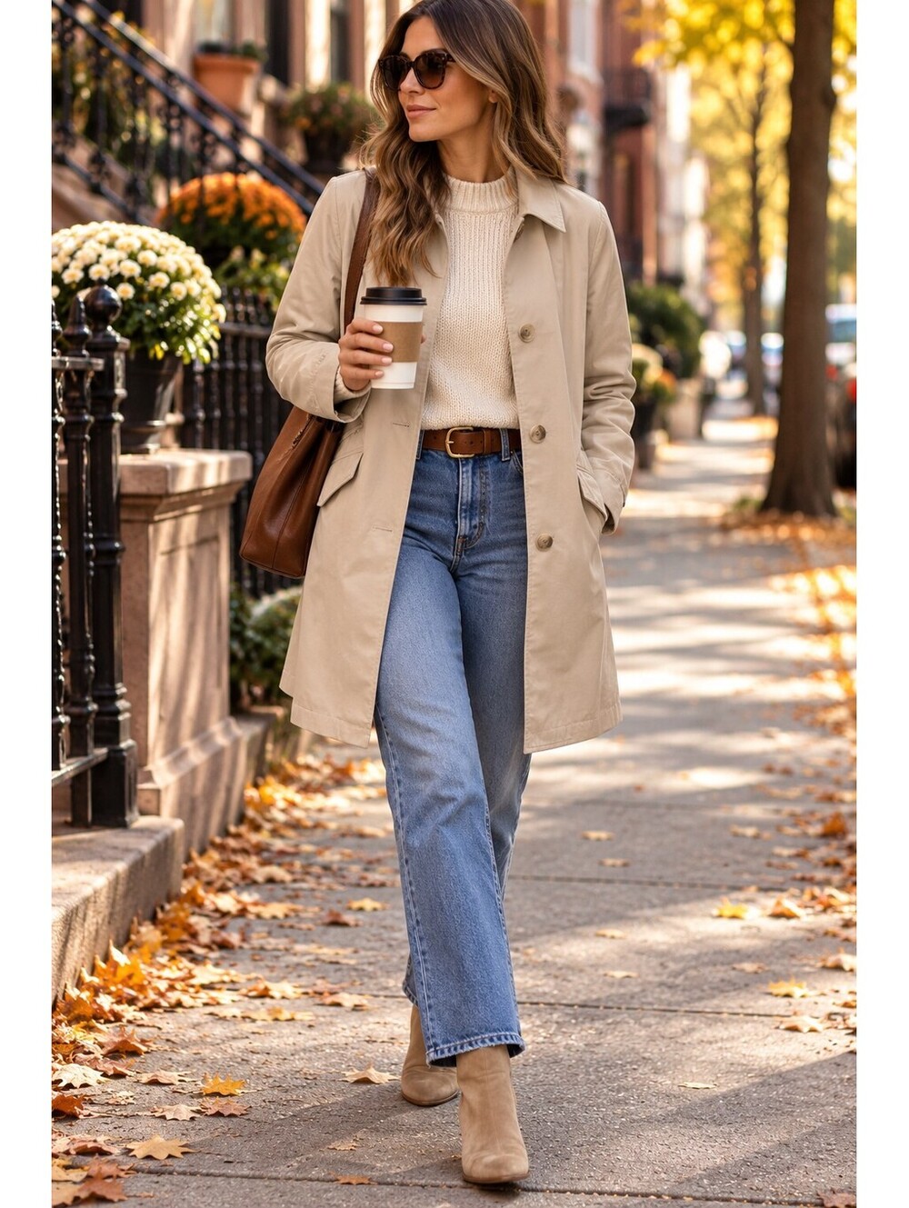 Theory Beige Tan Single-Breasted Car Coat Trench Jacket Medium